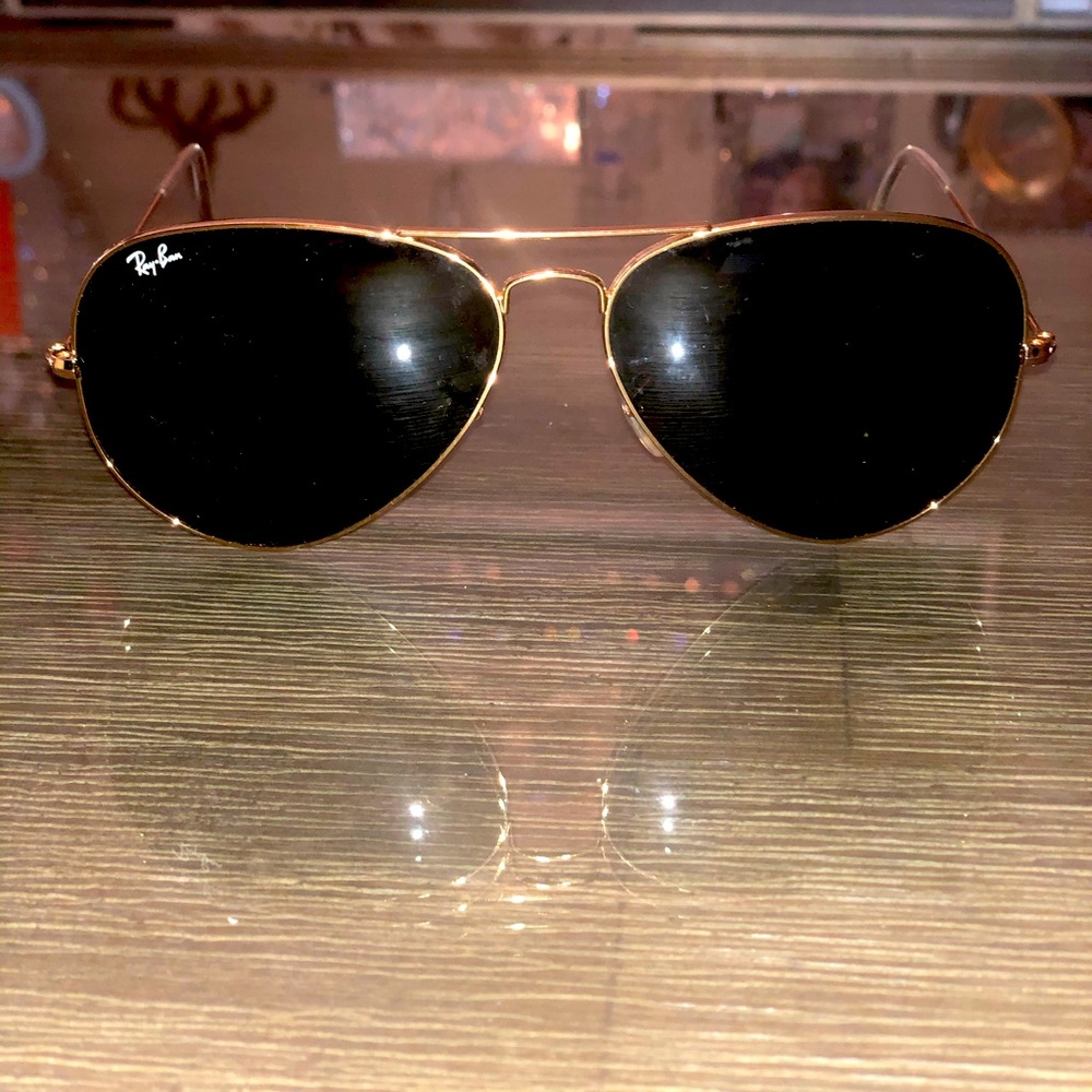 RayBan aviator classic gold green sunglasses new